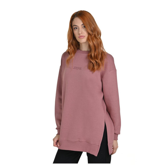 Target Γυναικείο φούτερ Loose Side Slits Fleece Crewneck ''Joyful''